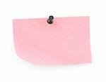 pink paper sheet  pinned