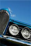 metallic blue classic american car abstract