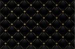 Vector illustration of black leather background with golden pattern