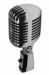 Beautiful old microphone on a white background