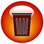 empty trash can button or icon