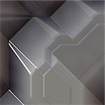 Abstract background design with smooth metallic  angular geometric shapes