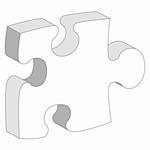 Puzzle piece with copy space isolated over white background