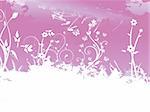 banner grunge floral background, purple