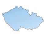Czech Republic map light blue map with shadow. High resolution. Mercator projection.