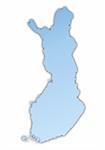 Finland map light blue map with shadow. High resolution. Mercator projection.