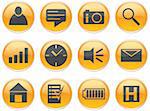 Gadget icons set. Orange - gray palette. Vector illustration.