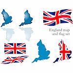 Vector set containing the english map and flag