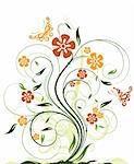 Decorative floral background, vector illustration