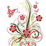 Decorative floral background, vector illustration