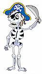 Pirate skeleton with sabre - vector illustration.