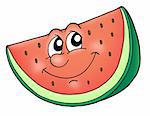 Slice of watermelon - color illustration.