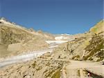 glacier vally on a bright sunny day with clear blue sky