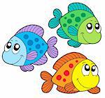 Cute color fishes - vector illustration.