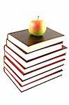 books pyramid with apple on top