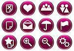 Gadget icons set. Purple - white palette. Vector illustration.