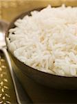 Bowl of Plain Boiled Basmati Rice with serving spoon