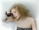 the pretty girl with wine glass photo