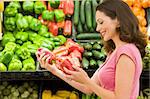 Woman shopping in produce section