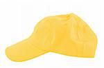 Yellow baseball cap isolated on white