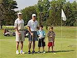 Two Generations of Family Playing Golf Together