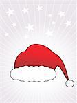 christmas background with vector santa's cap, illustration