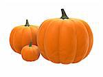 3d rendered illustration of some orange pumpkins