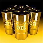 fine image 3d of gold oil barrel