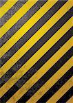 Traditional black and yellow warning background with grunge effect
