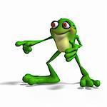 Cartoon Frog with funny Face contains Clipping Path