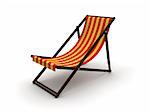 3d rendered illustration of a red and yellow deck chair