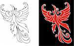 Firebird, mythical creature from russian tales, element for design, vector illustration