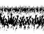 Editable vector illustration of a large crowd