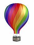 colorful hot air balloon isolated on white background