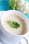 Cauliflower soup with fresh basil