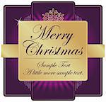 Ornate Purple and Gold Christmas Label with room for your own text.