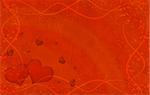 Valentine grunge background with red hearts