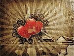 Grunge style Valentines background