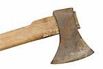 Isolated old axe on white background