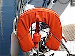 image of an orange buoy on a yacht