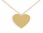 3d gold ornament in the form of heart. Objects over white