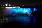 Niagara Falls, American Falls and Bridal Veil Falls by night