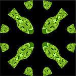 A group of green and circling snakes talking about their lives. This is also a fractal.