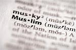 Selective focus on the word "Muslim". Many more word photos in my portfolio...