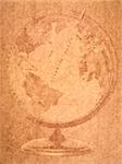 Globe on Old Paper. Map Series.