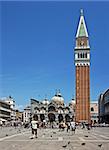 The Campanile and cathedral at the San Marco square. Venice. Italy.