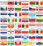 shiny web buttons with european country flags