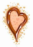 Vector illustration of milk chocolate heart frame