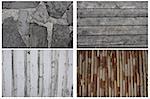 Texture Series - Set of 4, stone floor, wooden plank, wooden wall, ratan, bamboo floor