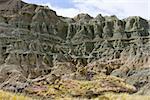 Strange green rock formations in the Eastern Oregon desert